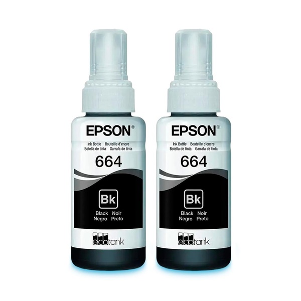 Kit Tinta Epson Original T664 664 2 Pretos L395 L380 L375 L22