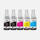 Kit Tinta Epson T664 664 5 Cores Original L395 L380 L375 L220