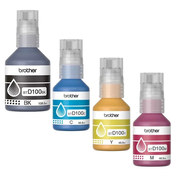 Kit Tintas Brother Bt-d100 Bt D100 Original 4x Cores Dcp-t230