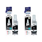 Kit Tintas Epson Original 673 T673 T673120 2 Pretos L800 L810