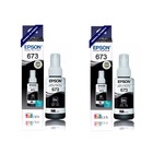 Kit Tintas Epson Original 673 T673 T673120 2 Pretos L800 L810