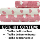 Kit Toalha 3 Peças Banho + Rosto 100 Algodão Felpudo Prisma D
