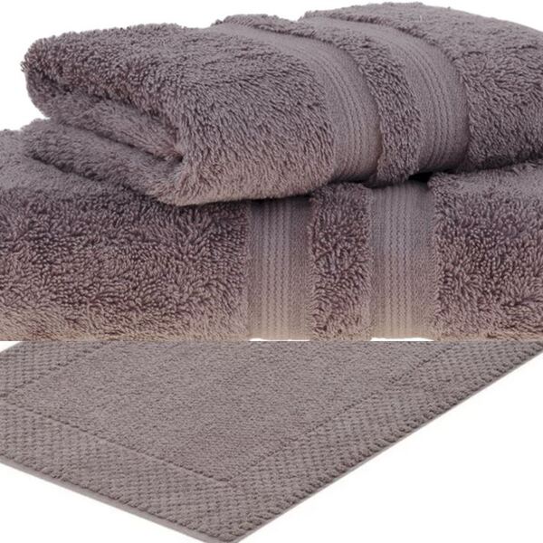 Kit Toalha Banho + Rosto + Piso Algodão Egípcio 3 Pçs Buddeme