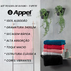 Kit Toalha Banho + Rosto Preto + Tapete