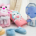 Kit Toalha Bordada Com Capuz E Toalha De Boca Dino Camesa