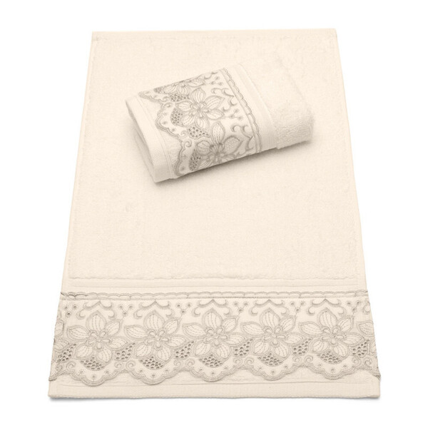 Kit Toalha Lavabo 30x50 Sahar 2pc  Perola