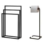 Kit Toalheiro De Piso E Papeleira De Chão Lovell Lavabo Dhom