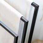 Kit Toalheiro De Piso E Papeleira Lovell Metal Base Em Madeir