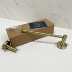 Kit Toalheiro Dourado Escovado Porta Toalha De Rosto Reto Cab