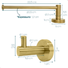 Kit Toalheiro Dourado Escovado Porta Toalha De Rosto Reto Cab