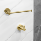 Kit Toalheiro Dourado Escovado Porta Toalha De Rosto Reto Cab