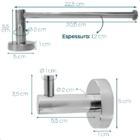 Kit Toalheiro Inox Cromado Porta Toalha Rosto Mãos Reto Cabid