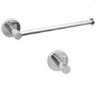 Kit Toalheiro Inox Cromado Porta Toalha Rosto Mãos Reto Cabid