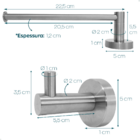 Kit Toalheiro Inox Escovado Porta Toalha Rosto Mãos Reto Cabi