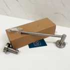 Kit Toalheiro Inox Escovado Porta Toalha Rosto Mãos Reto Cabi