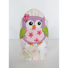 Kit Tolha Coruja Com Capuz 66x76cm E Toalha De Boca 23x23cm C