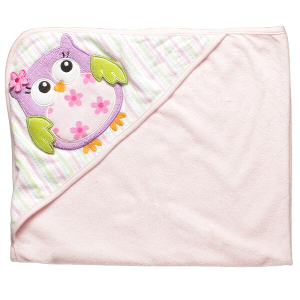 Kit Tolha Coruja Com Capuz 66x76cm E Toalha De Boca 23x23cm C