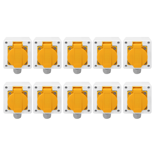 Kit Tomada + Caixa Branca Padrão Brasileiro 2p+t 20a Amarela