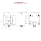 Kit Tomada + Caixa Branca Padrão Brasileiro 2p+t 20a Vermelha