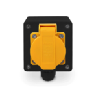 Kit Tomada + Caixa Preta Padrão Brasileiro 2p+t 20a Amarela 2