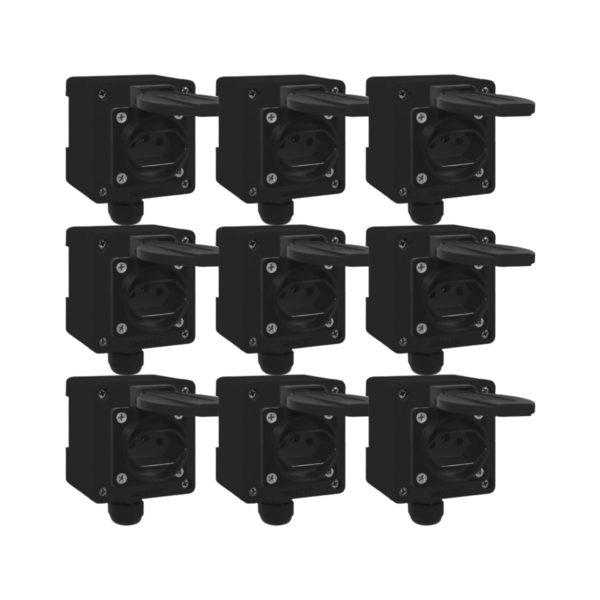 Kit Tomada + Caixa Preta Padrão Brasileiro 2p+t 20a Preta 10