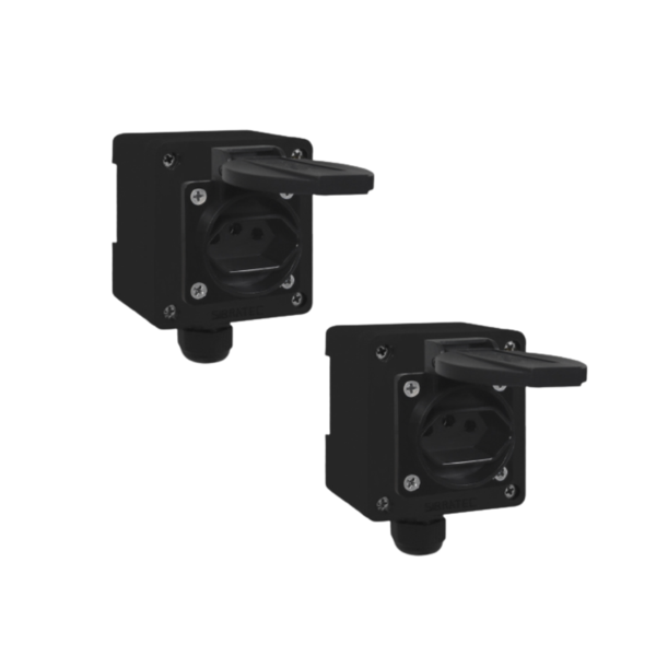 Kit Tomada + Caixa Preta Padrão Brasileiro 2p+t 20a Preta 2 P