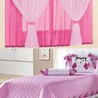 Kit Top Para Quarto De Menina = Cortina Voal  + Cobre Leito C