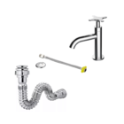 Kit Torneira + Engate Flexível + Sifão