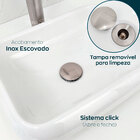 Kit Torneira Banheiro Alta E Ralo De Pia 7/8 Inox Escovado Va