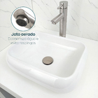 Kit Torneira Banheiro Alta E Ralo De Pia 7/8 Inox Escovado Va