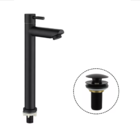 Kit Torneira Banheiro Bica Alta Luxo +valvula Veda Cheiro 7/8"