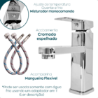 Kit Torneira Banheiro Cromada Bica Baixa E Válvula Click 7/8