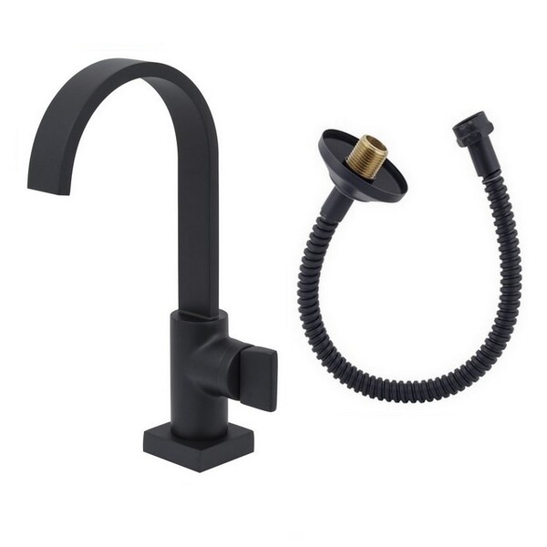 Kit Torneira Banheiro Prima E Flexível Preto Fosco Fani