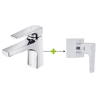 Kit Torneira Bica Baixa Cromado e Acabamento P/Reg Pequeno Cromado Gaveta/Pressão Base Deca Lift Docol