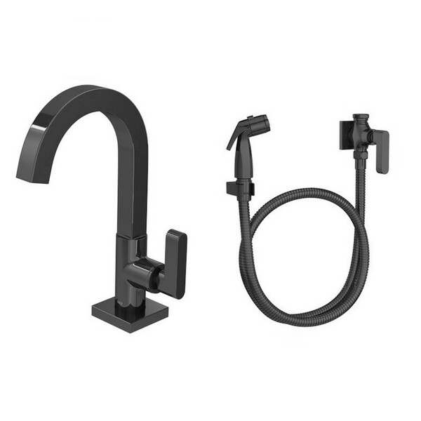 Kit Torneira E Ducha Higiênica Soul Black Noir Deca