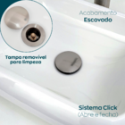 Kit Torneira Inox Escovado Bica Baixa E Válvula Click 1  1/4