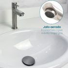 Kit Torneira Inox Escovado Bica Baixa E Válvula Click 1  1/4