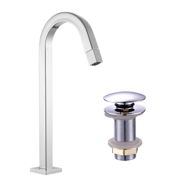 Kit Torneira Lavatório Banheiro Lavabo Luxo Quadrada 1/4v bic