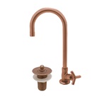 Kit Torneira Lavatório Pia Ou Cuba E Válvula Tampa Rose Gold