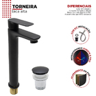 Kit Torneira Monocomando E Válvula Click Luxo De Bancada Bica