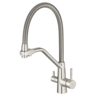 Kit Torneira Monocomando Nassau Escovada + Filtro + Suporte