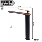 Kit Torneira Monocomando Petra Alta Preto/rose + Válvula Clic