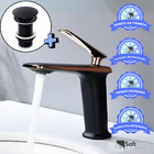 Kit Torneira Monocomando Petra Baixa Preto/rose + Válvula Cli