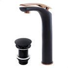 Kit Torneira Monocomando Tigris Alta Preto/rose + Válvula Cli