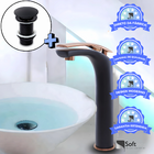 Kit Torneira Monocomando Tigris Alta Preto/rose + Válvula Cli