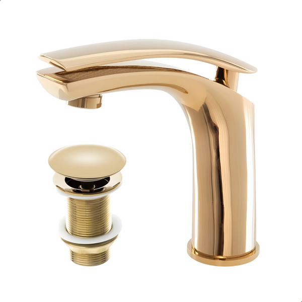 Kit Torneira Monocomando Tigris Baixa Gold + Válvula Click 1.