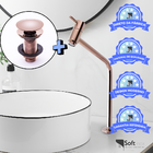 Kit Torneira Pia Banheiro Lavabo Alta Rosê Gold + Válvula Cli