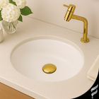 Kit Torneira Pia Banheiro Lavatório Bancada Cuba Baixa Dourad