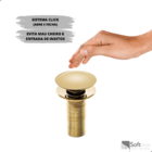 Kit Torneira Pia Banheiro Lavatório Bica Alta Dourada Gold +