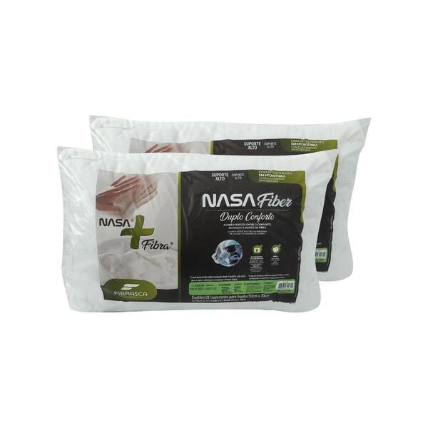 Kit Travesseiros Nasa Fiber 2 Unidades Branco